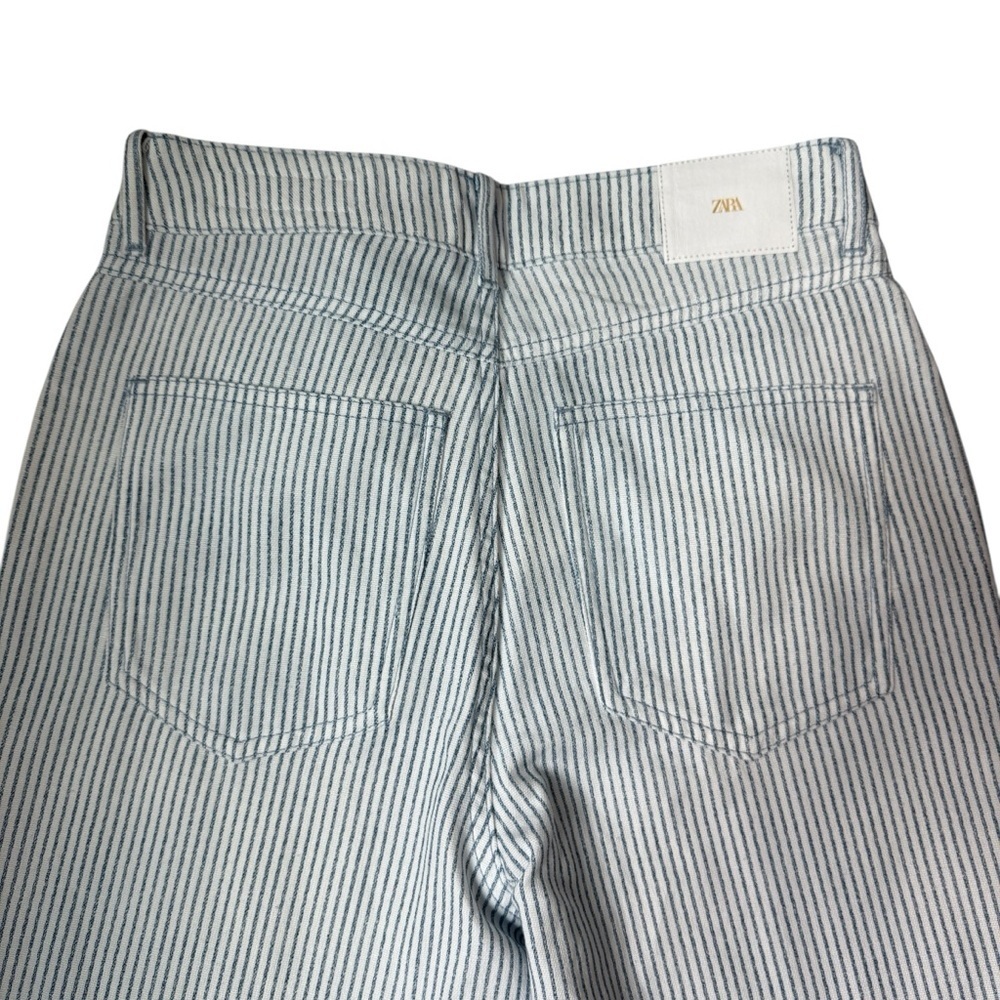 Zara Light Blue Striped Pants - Picture 8 of 8